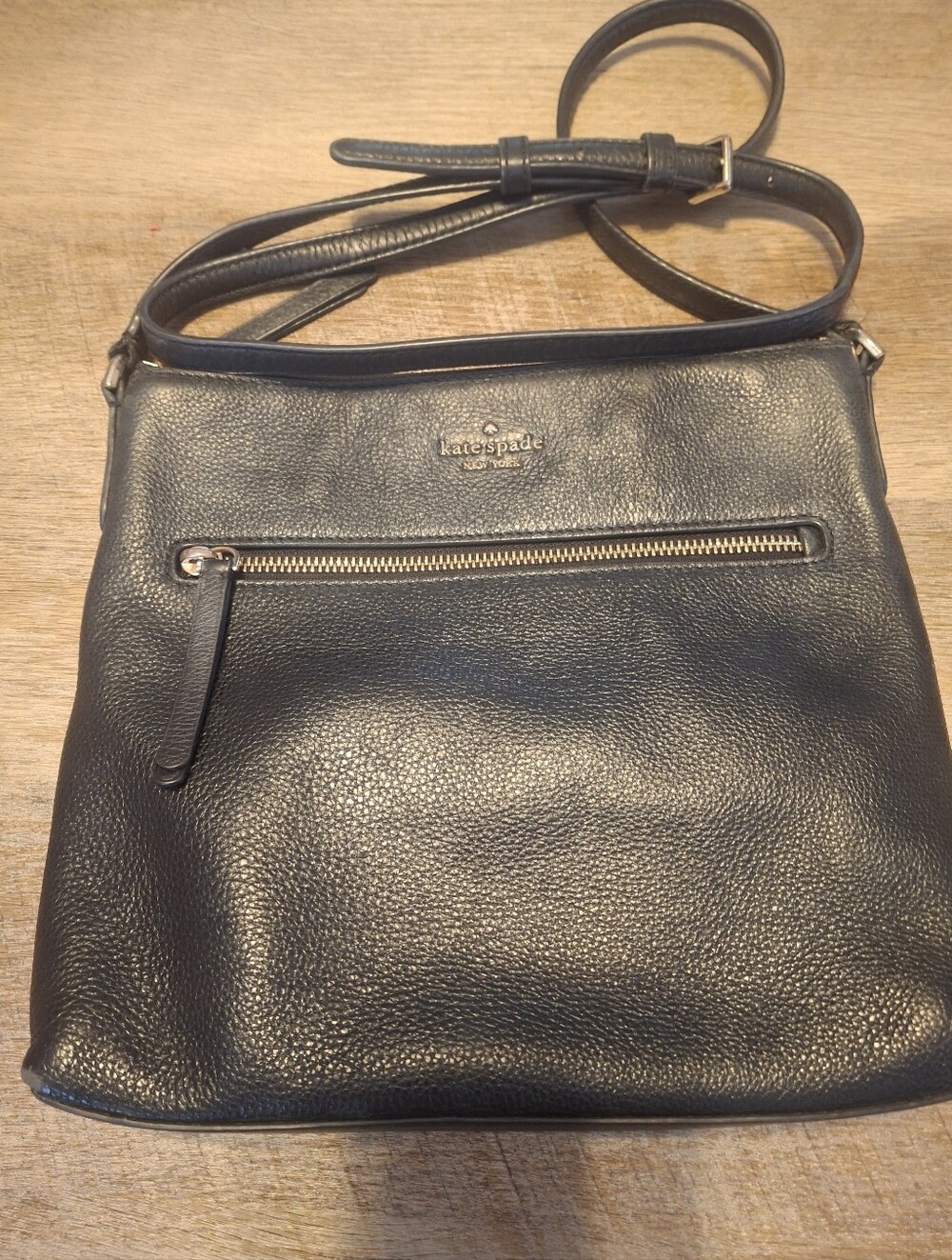 kate spade Black Pebbled Leather Crossbody Purse